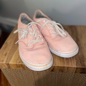 Vans Off The Wall Shoes - Pink Low Top Canvas Sneakers - Women's 9